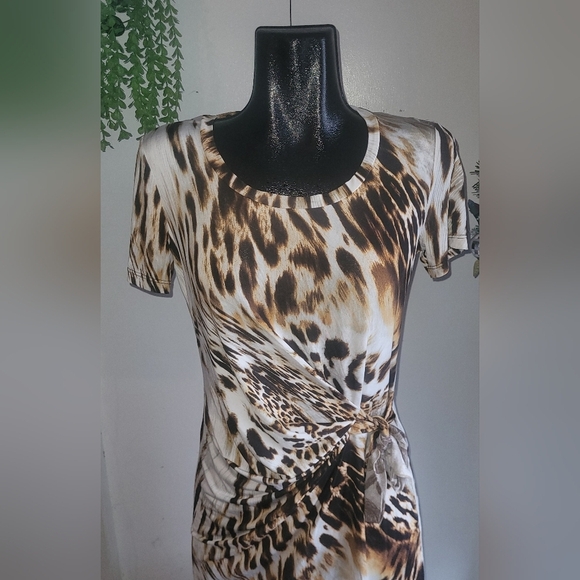 Proportion Petite Animal Print Short Sleeve Dress S - Picture 2 of 7